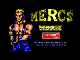Title screen of Mercs on the Amstrad CPC.