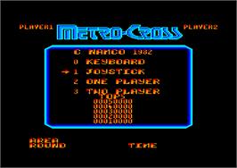 Title screen of Metro-Cross on the Amstrad CPC.