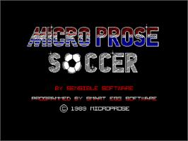 Title screen of Microprose Pro Soccer on the Amstrad CPC.
