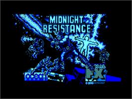 Title screen of Midnight Resistance on the Amstrad CPC.