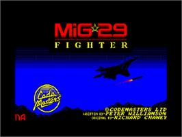 Title screen of Mig-29 Soviet Fighter on the Amstrad CPC.