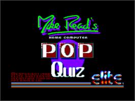Title screen of Mike Read's Computer Pop Quiz on the Amstrad CPC.