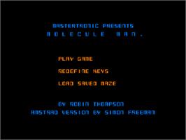 Title screen of Molecule Man on the Amstrad CPC.