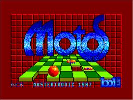 Title screen of Motos on the Amstrad CPC.