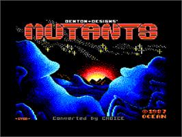 Title screen of Mutants on the Amstrad CPC.