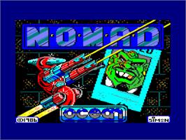 Title screen of NOMAD on the Amstrad CPC.