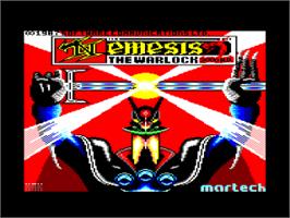 Title screen of Nemesis the Warlock on the Amstrad CPC.
