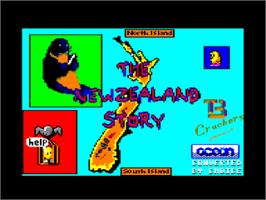Title screen of New Zealand Story on the Amstrad CPC.
