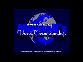 Title screen of Nigel Mansell's World Championship on the Amstrad CPC.
