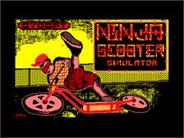 Title screen of Ninja Scooter Simulator on the Amstrad CPC.