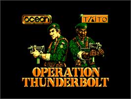 Title screen of Operation Thunderbolt on the Amstrad CPC.