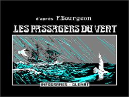 Title screen of Passengers on the Wind on the Amstrad CPC.