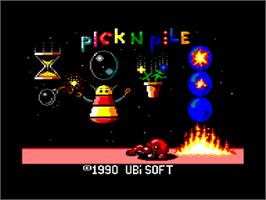 Title screen of Pick 'n' Pile on the Amstrad CPC.