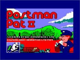 Title screen of Postman Pat 2 on the Amstrad CPC.