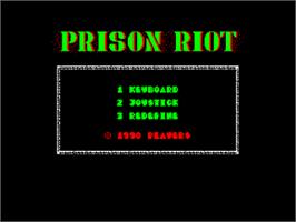 Title screen of Prison Riot on the Amstrad CPC.