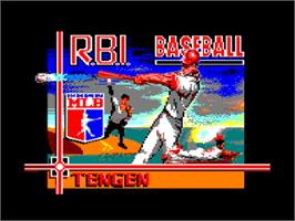 Title screen of RBI Baseball 2 on the Amstrad CPC.