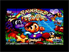 Title screen of Rainbow Islands: The Story of Bubble Bobble 2 on the Amstrad CPC.