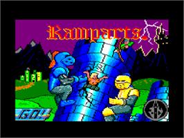 Title screen of Ramparts on the Amstrad CPC.