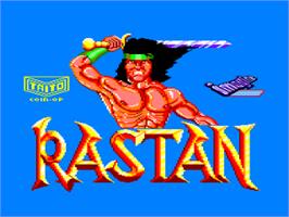 Title screen of Rastan Saga on the Amstrad CPC.