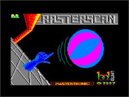 Title screen of Rasterscan on the Amstrad CPC.