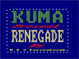 Title screen of Renegade on the Amstrad CPC.