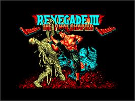 Title screen of Renegade III: The Final Chapter on the Amstrad CPC.