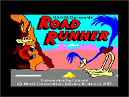 Title screen of Road Raider on the Amstrad CPC.