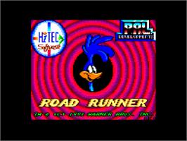 Title screen of Road Runner and Wile E. Coyote on the Amstrad CPC.