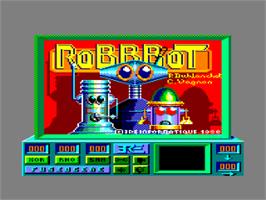 Title screen of Robbbot on the Amstrad CPC.