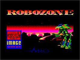 Title screen of Robozone on the Amstrad CPC.