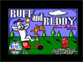 Title screen of Ruff and Reddy in the Space Adventure on the Amstrad CPC.