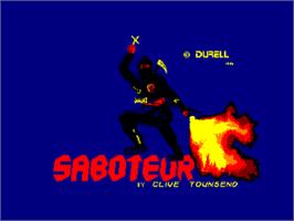 Title screen of Saboteur on the Amstrad CPC.