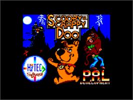 Title screen of Scooby Doo and Scrappy Doo on the Amstrad CPC.