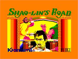 Title screen of Shao-lin's Road on the Amstrad CPC.
