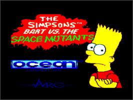 Title screen of Simpsons: Bart vs. the Space Mutants on the Amstrad CPC.