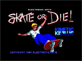 Title screen of Skate or Die on the Amstrad CPC.