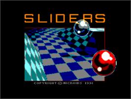 Title screen of Sliders on the Amstrad CPC.