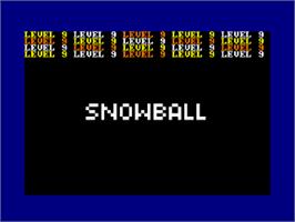 Title screen of Snowball on the Amstrad CPC.