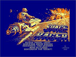 Title screen of Space Racer on the Amstrad CPC.