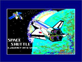 Title screen of Space Shuttle: A Journey into Space on the Amstrad CPC.