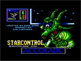 Title screen of Star Control on the Amstrad CPC.
