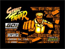 Title screen of Street Fighter on the Amstrad CPC.