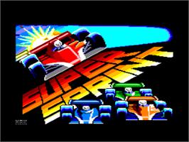 Title screen of Super Sprint on the Amstrad CPC.