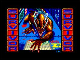 Title screen of Survivor on the Amstrad CPC.