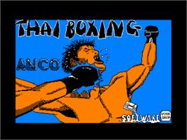 Title screen of Thai Boxing on the Amstrad CPC.