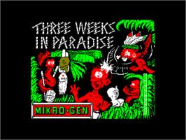Title screen of Three Weeks in Paradise on the Amstrad CPC.