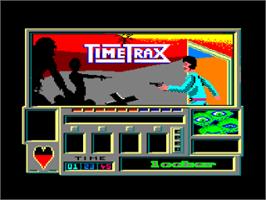 Title screen of Time Trax on the Amstrad CPC.