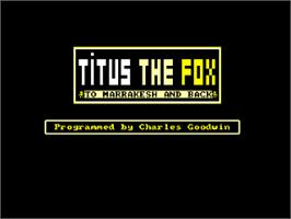 Title screen of Titus the Fox: To Marrakech and Back on the Amstrad CPC.