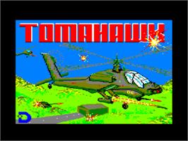 Title screen of Tomahawk on the Amstrad CPC.