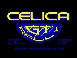 Title screen of Toyota Celica GT Rally on the Amstrad CPC.